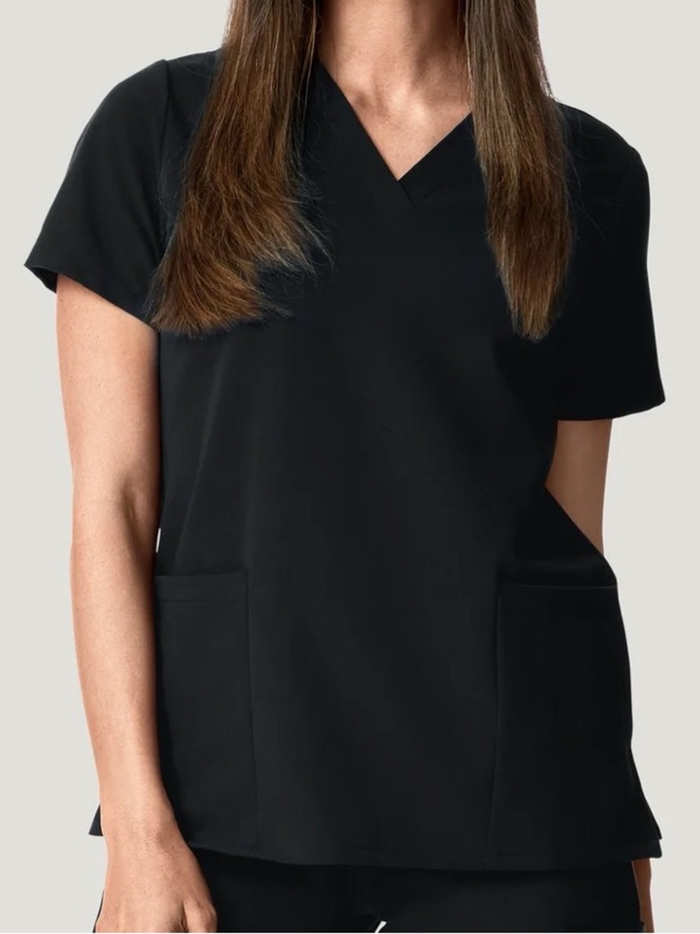 Women’s Mandala Black Six Pocket Scrub Top Size Large